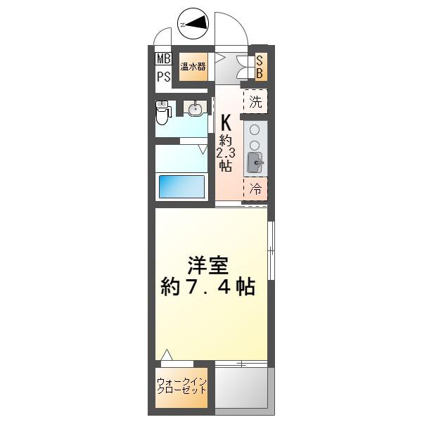 アウローラBB(1K/3階)の間取り写真