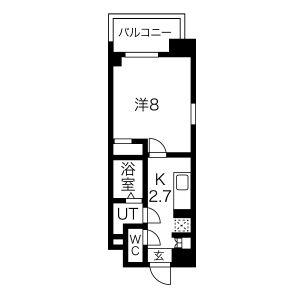 ラトゥール連坊(1K/4階)の間取り写真