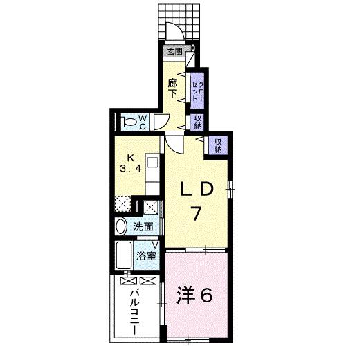 レーベン59(1LDK/1階)の間取り写真