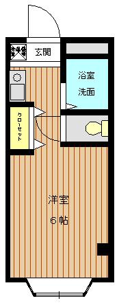 ミュワヤシロ(1K/4階)の間取り写真
