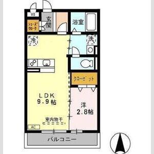 アザレ 蘇原 G棟(1LDK/3階)の間取り写真
