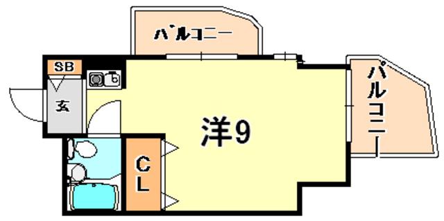 サムティ灘駅前(ワンルーム/2階)の間取り写真