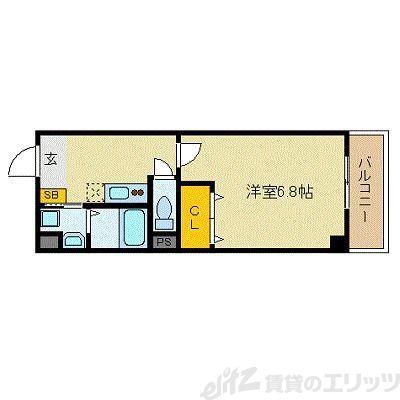 IF柴島(1K/2階)の間取り写真