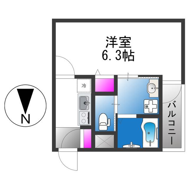 H-MAISON平野本町(1K/3階)の間取り写真