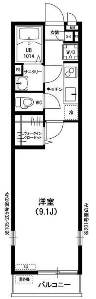 リブリNOIR(1K/2階)の間取り写真