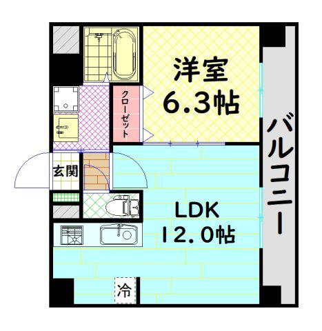 パラッツォ・アルモーニア(1LDK/3階)の間取り写真