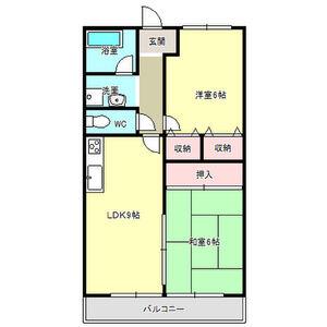 グレンコートI(2LDK/1階)の間取り写真