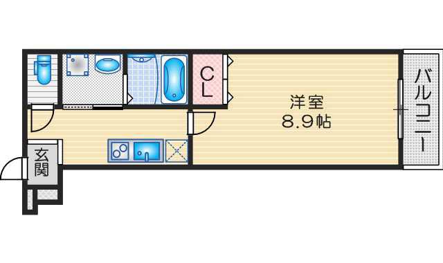 フジパレス曽根南町III番館(1K/1階)の間取り写真