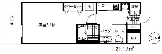 エステムコート神戸ハーバーランド前6ピクシス(1K/4階)の間取り写真