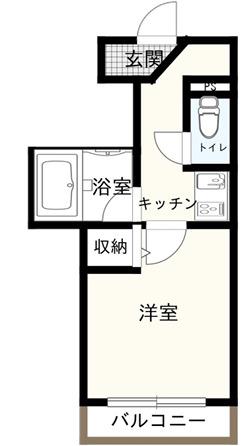 カサベージャ(1K/2階)の間取り写真