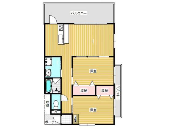 マンションマリノ(2LDK/5階)の間取り写真