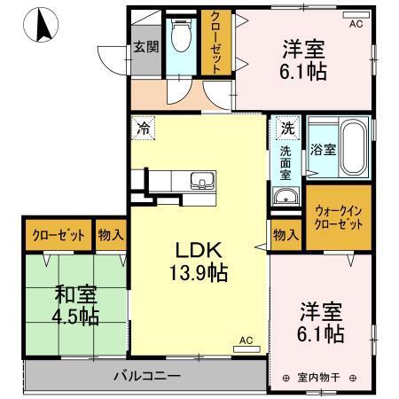 セジュールコート(3LDK/3階)の間取り写真