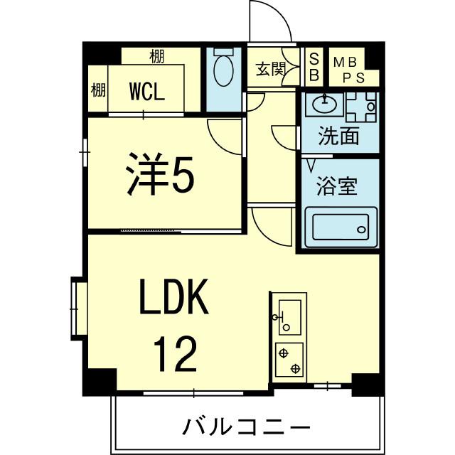 E-SMILE長嶺(1LDK/2階)の間取り写真