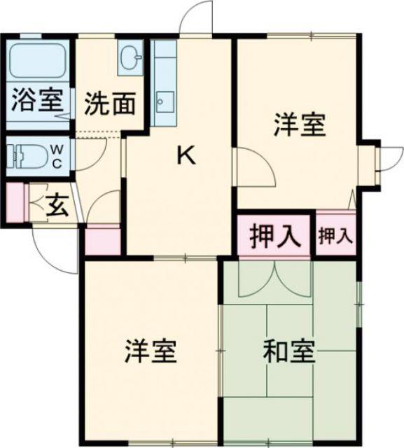 ディアス21 A(3K/2階)の間取り写真