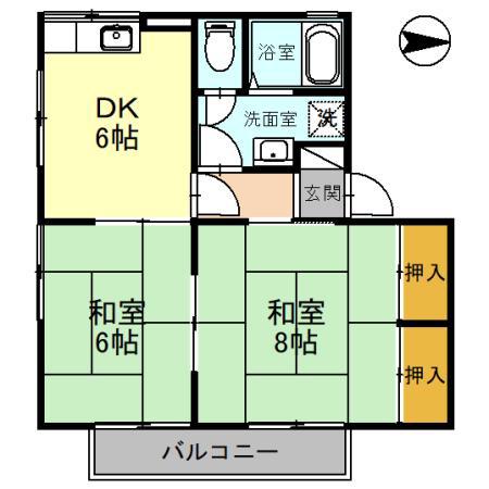 セジュールみのり(2DK/1階)の間取り写真