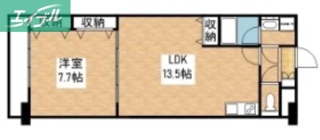 コニファープラザ新福(1LDK/4階)の間取り写真