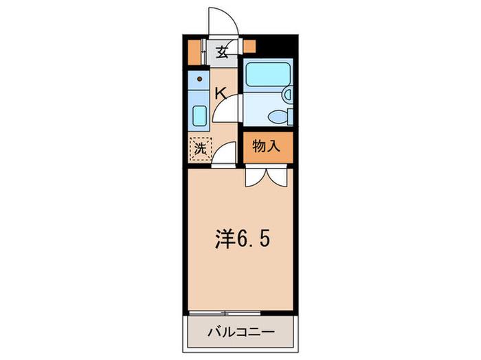 中央不動産ビル(1K/6階)の間取り写真