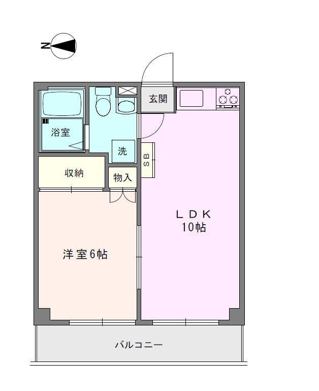 メゾンド琴(1LDK/2階)の間取り写真