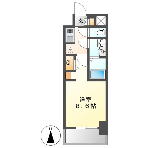 S-RESIDENCE尾頭橋BEAUTE(1K/12階)の間取り写真
