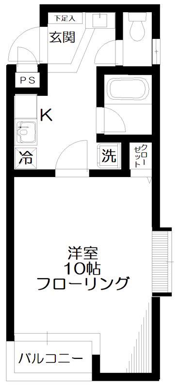 マンハイム南長崎(1K/2階)の間取り写真