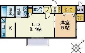 アクアトピア福住(1LDK/3階)の間取り写真