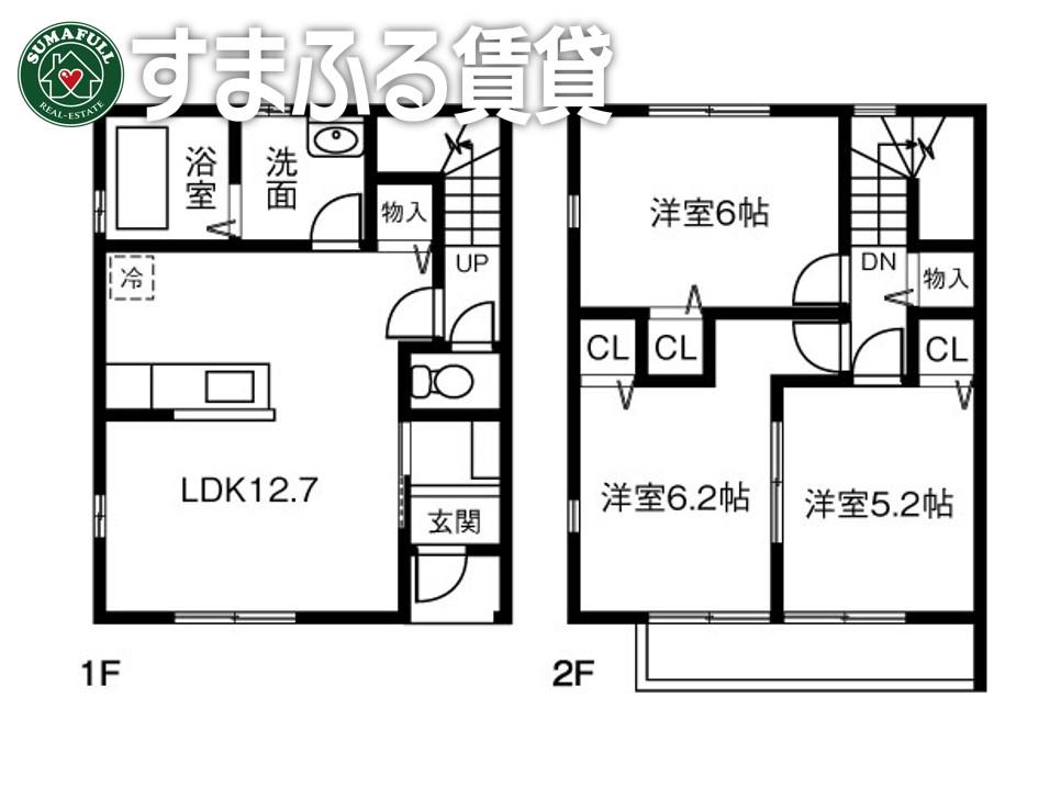 GREEN VILLAGE KIRA B(3LDK/1階)の間取り写真