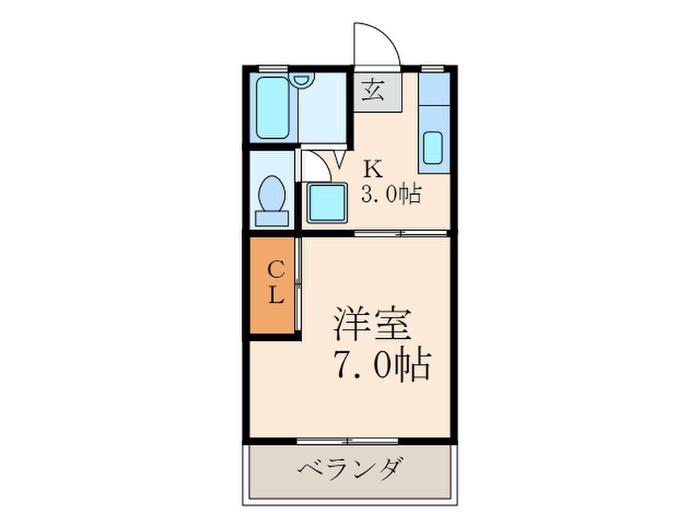 コンフォート田川(1K/2階)の間取り写真