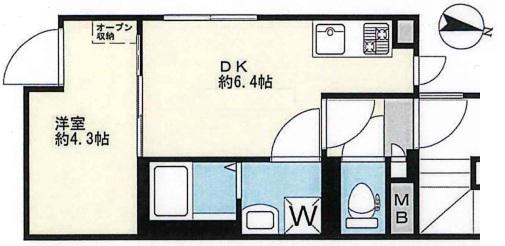 LUXE文京白山(1DK/5階)の間取り写真