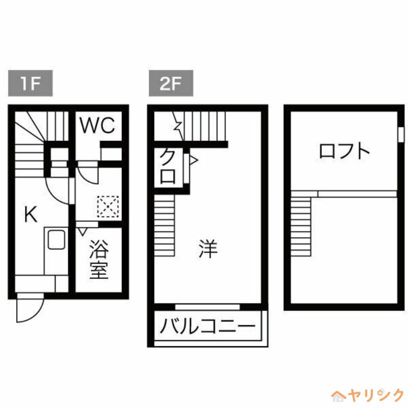 K FLAT(1K/1階)の間取り写真