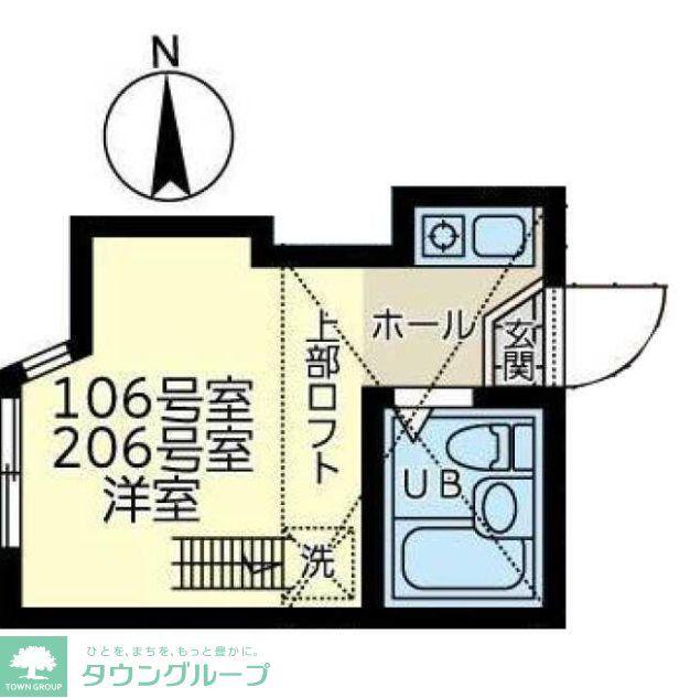 ユナイト小田栄ステルスアンポート(ワンルーム/1階)の間取り写真