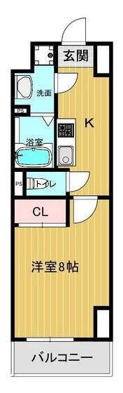 ALPHA PLUS BLD(1K/4階)の間取り写真