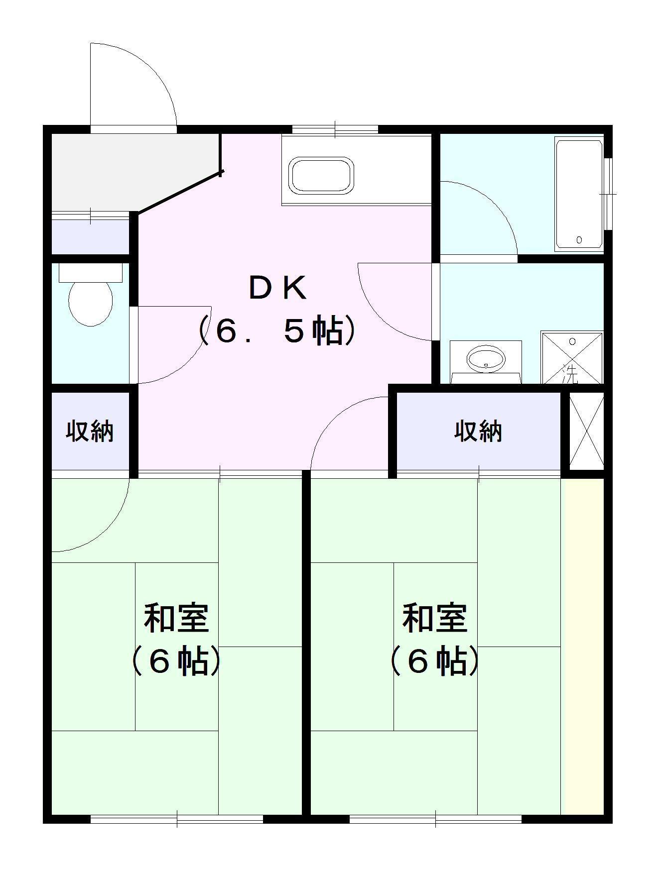 メルシー北茨城(2DK/1階)の間取り写真