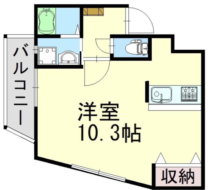 RUBY`GARDEN MAKUHARI(ワンルーム/1階)の間取り写真