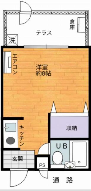 ヴァンベール梅名外苑(1K/1階)の間取り写真