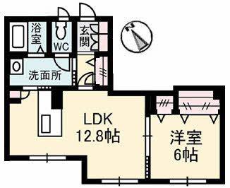 ガーデンズスクエア庚午 壱番館(1LDK/1階)の間取り写真
