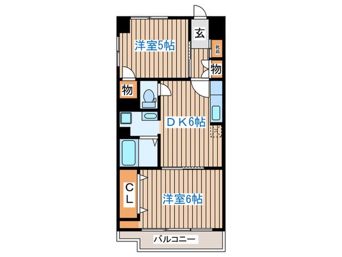 鈴木ビル(2DK/4階)の間取り写真