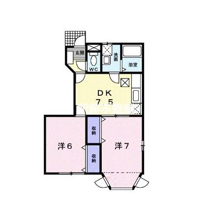 ファミールTB(2DK/1階)の間取り写真