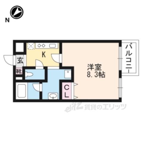 アンビエンテ(1K/1階)の間取り写真