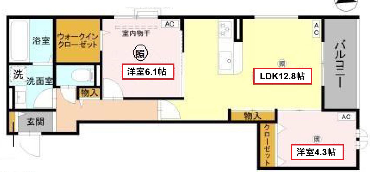 D-ROOM SUMIE イースト(2LDK/3階)の間取り写真
