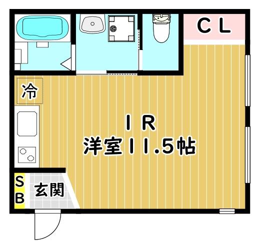 SELENITE塚本(ワンルーム/1階)の間取り写真