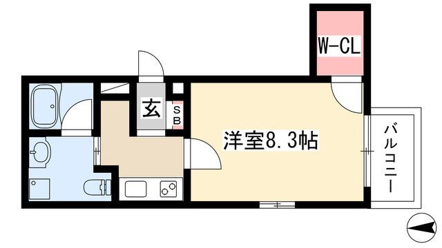 地下鉄桜通線 吹上駅(愛知) 徒歩12分 5階建 築34年(1K/2階)の間取り写真