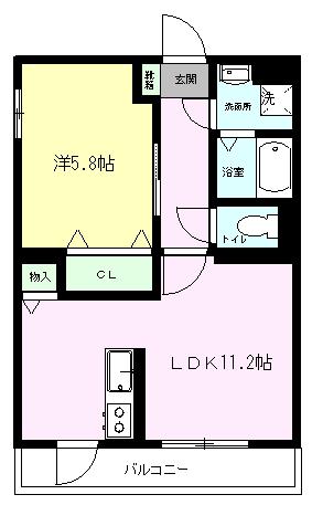 N.VILLAGE菊池(1LDK/3階)の間取り写真