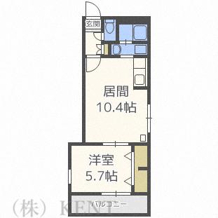 カサ・ロッソ西町(1LDK/4階)の間取り写真