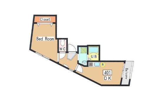 THEOXFORDFLAT(1DK/4階)の間取り写真