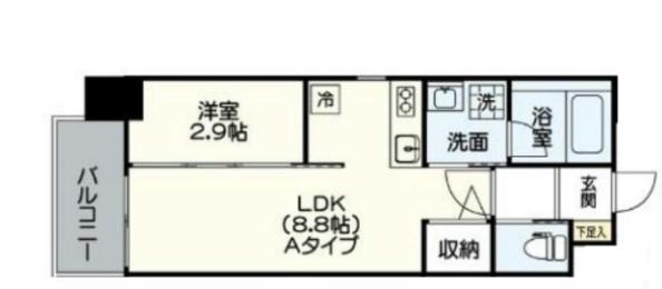アヴァンティ祇園(1LDK/2階)の間取り写真