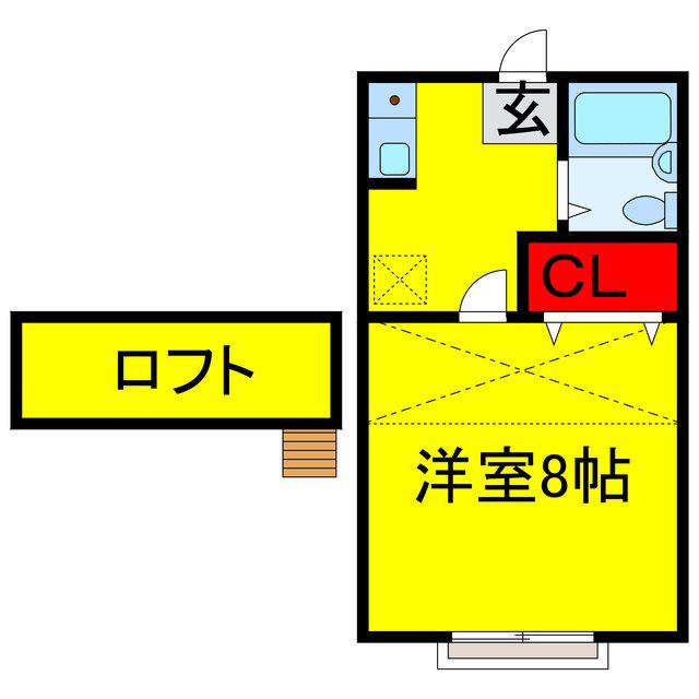 千原ツインAB(1K/1階)の間取り写真