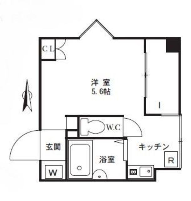 ハーブハイム2(1K/5階)の間取り写真