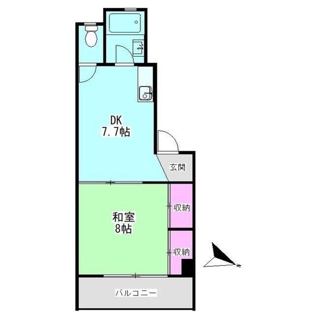 エビスオークビル2(1DK/3階)の間取り写真