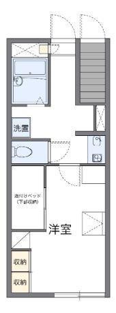 レオパレスグリーンヒル(1K/1階)の間取り写真