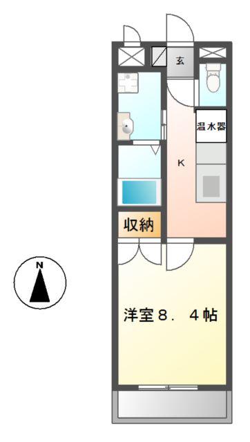 WOOD CASTLE(1K/3階)の間取り写真
